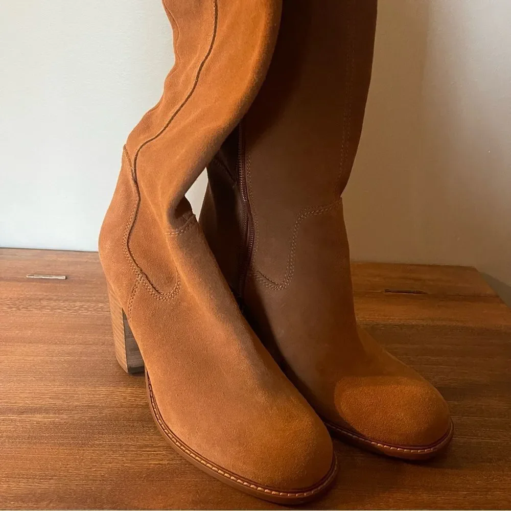 Kelsey Dagger Brooklyn Tan Suede Over the Knee Boots Sz 8.5 Fall Western Chic